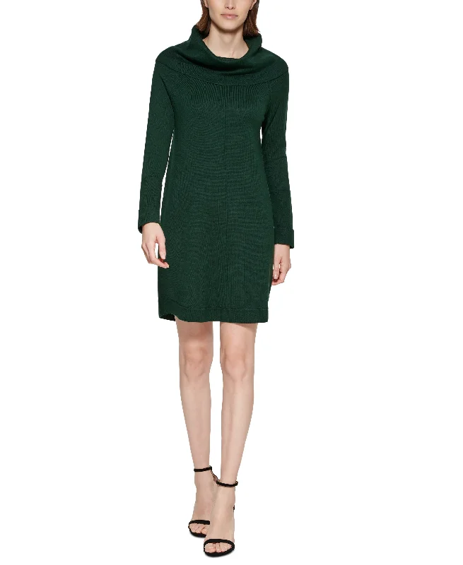 Vince Camuto Knit Sweater Dress Welt Pockets Slit Pockets Flap Pockets