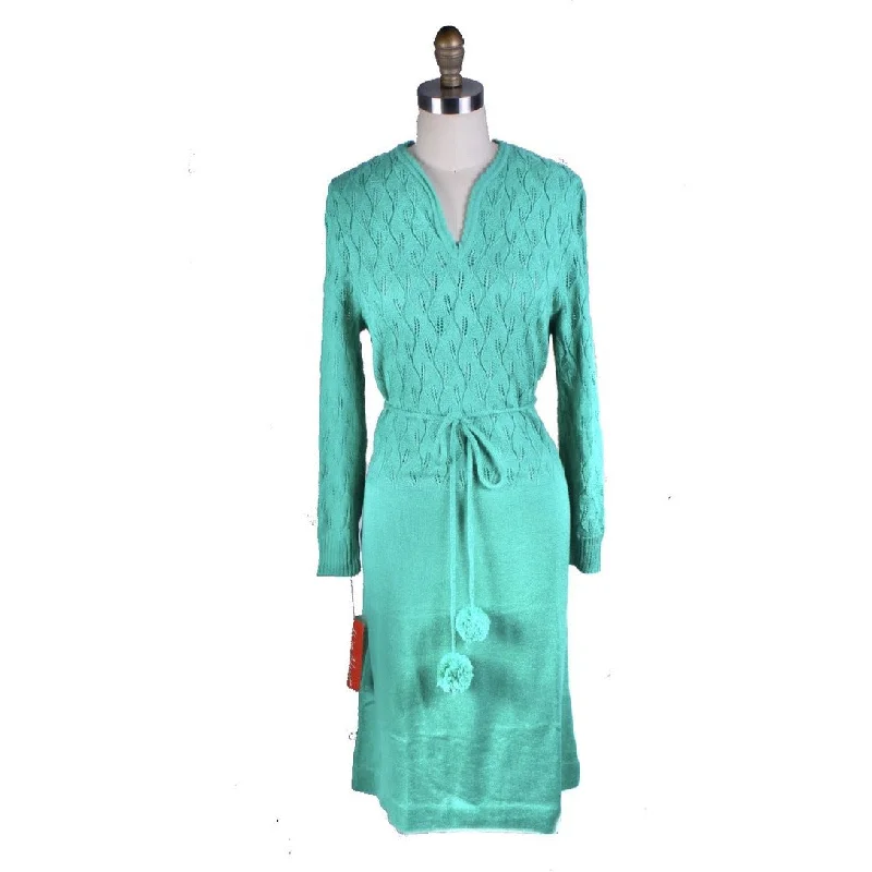 Vintage Green Sweater Dress Keith Adams Womens Large 16 Shell Stitch NWT Acrylic High Neck Crew Neck V-Neck Vintage Green Sweater Dress Keith Adams Womens Large 16 Shell Stitch NWT Acrylic High Neck Crew Neck V-Neck