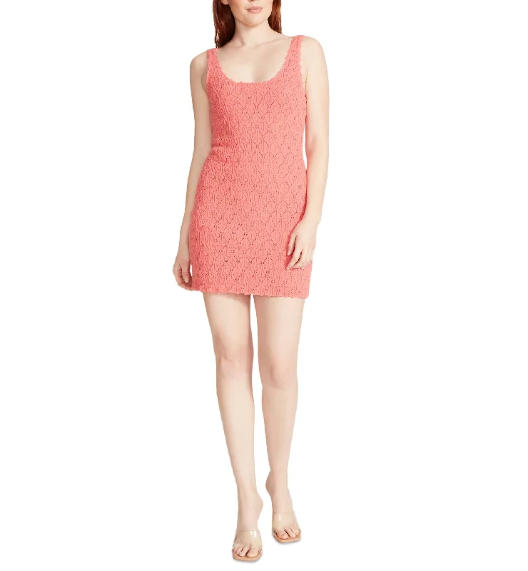 Women's Malia Crochet Sweater Mini Dress Bright Pastel Dark