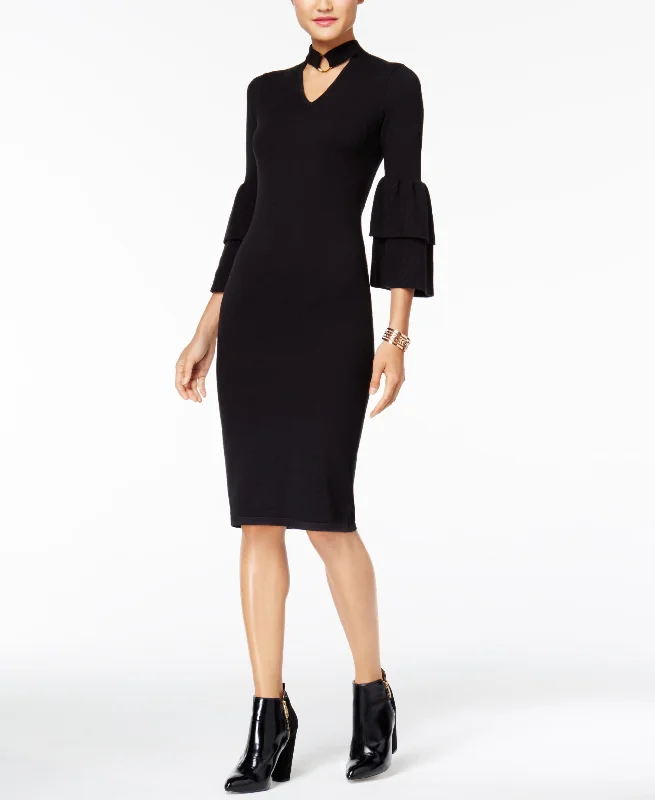 XOXO Juniors Tiered Sleeve Choker Sweater Dress Lightweight Heavyweight Midweight