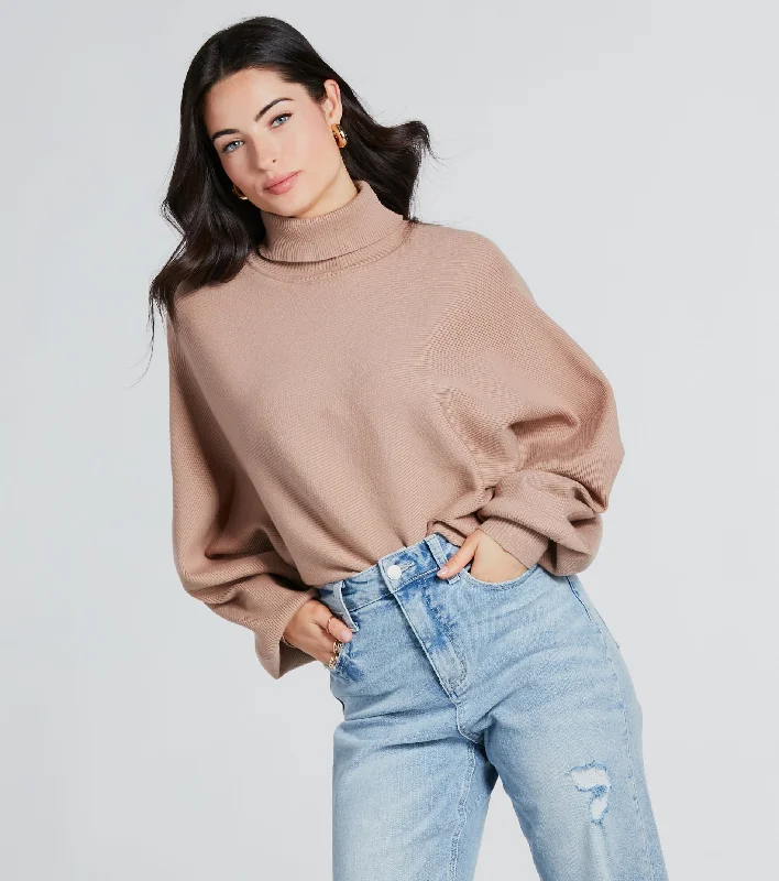 Only Cozy Vibes Turtleneck Cropped Sweater Sweater Knitwear Pullover