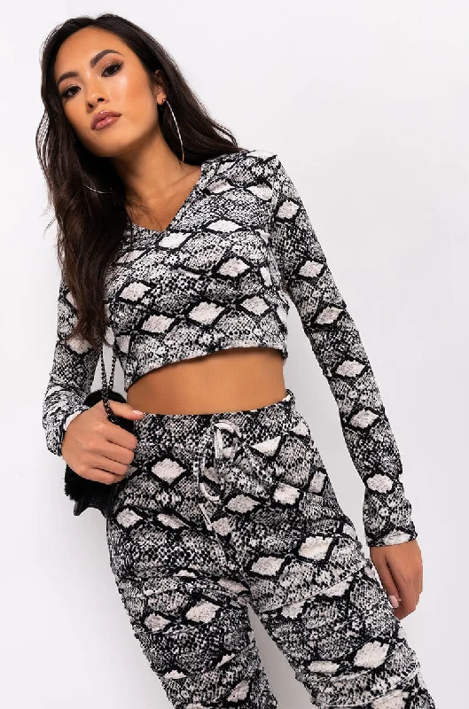 BADASS SNAKE BITCH CORSET HOODIE Hoodie with Applique Textured Unique