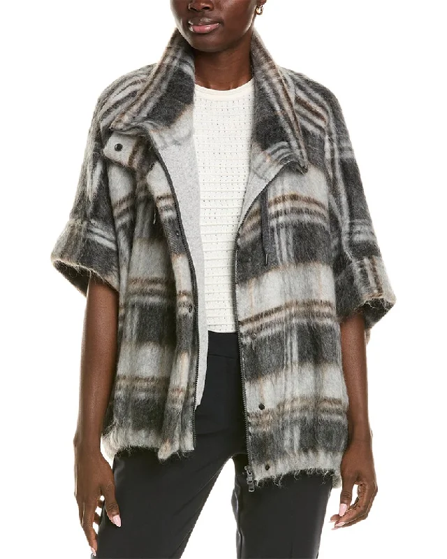 Brunello Cucinelli Wool & Mohair-Blend Hoodie Hoodie with Ribbed Hem Stretchable Secure Brunello Cucinelli Wool & Mohair-Blend Hoodie Hoodie with Ribbed Hem Stretchable Secure