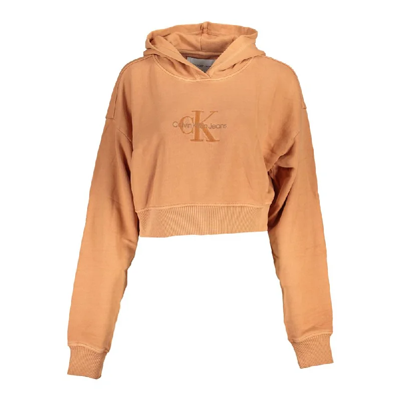 Calvin Klein Chic Hooded Sweatshirt with Women's Embroidery Hoodie with Front Slit Layering Stylish Calvin Klein Chic Hooded Sweatshirt with Women's Embroidery Hoodie with Front Slit Layering Stylish