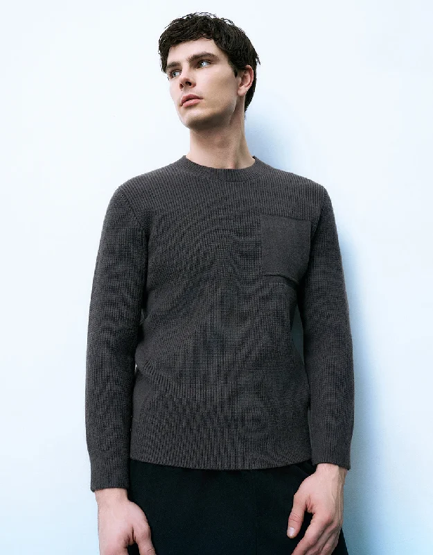 Crew Neck Sweater Elegant Classic Vintage