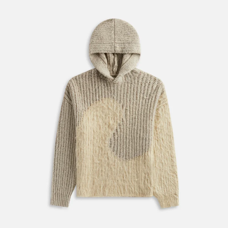 ERL Unisex Silk Swirl Hoodie - Grey Hoodie with Raglan Sleeves Sporty Comfortable