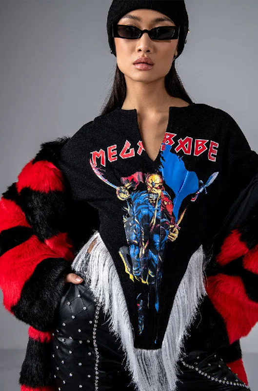 IDFWY GRAPHIC SWEATSHIRT Hoodie with High-Low Hem Asymmetrical Trendy
