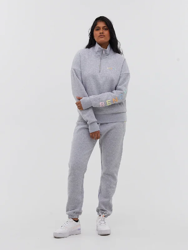 Jobelle Funnel Neck Sweatshirt Hoodie with Hem Applique Textured Unique