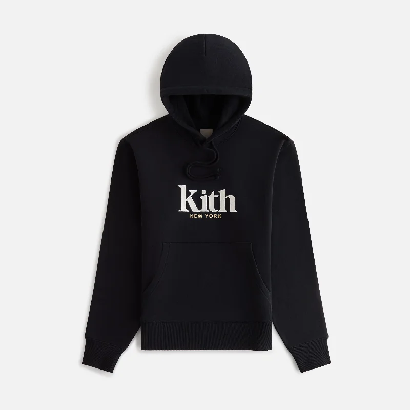 Kith Women Jane New York Hoodie II - Black Hoodie with Emblem Brand Identity
