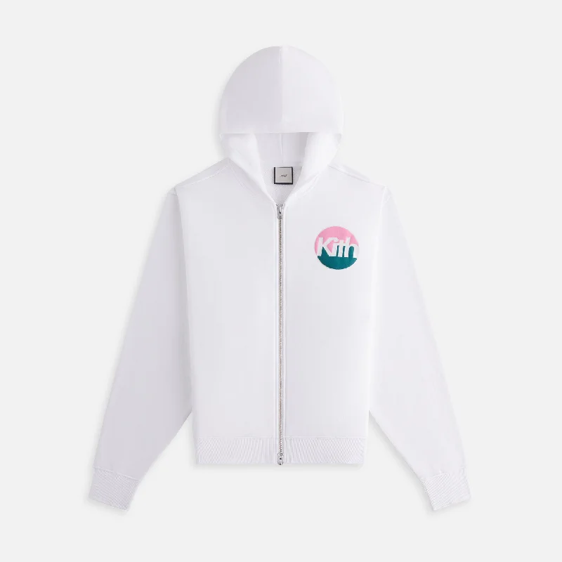 Kith Women Tanner Kith Corp Hoodie - White Hoodie with Monochrome Minimalist Simple