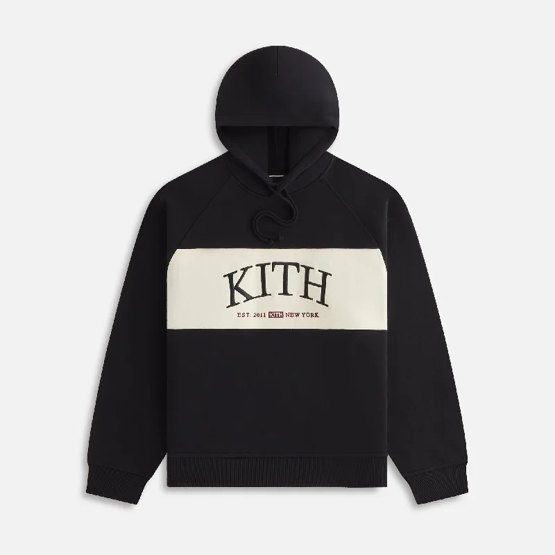 Kith Women Maverick Panelled Hoodie - Black Hoodie with Tie-Dye Psychedelic Retro