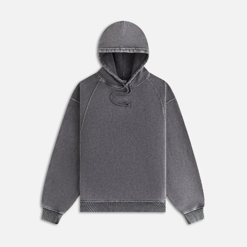 Kith Women Maverick Sueded Hoodie - Black Hoodie with Zipper Versatile Modern