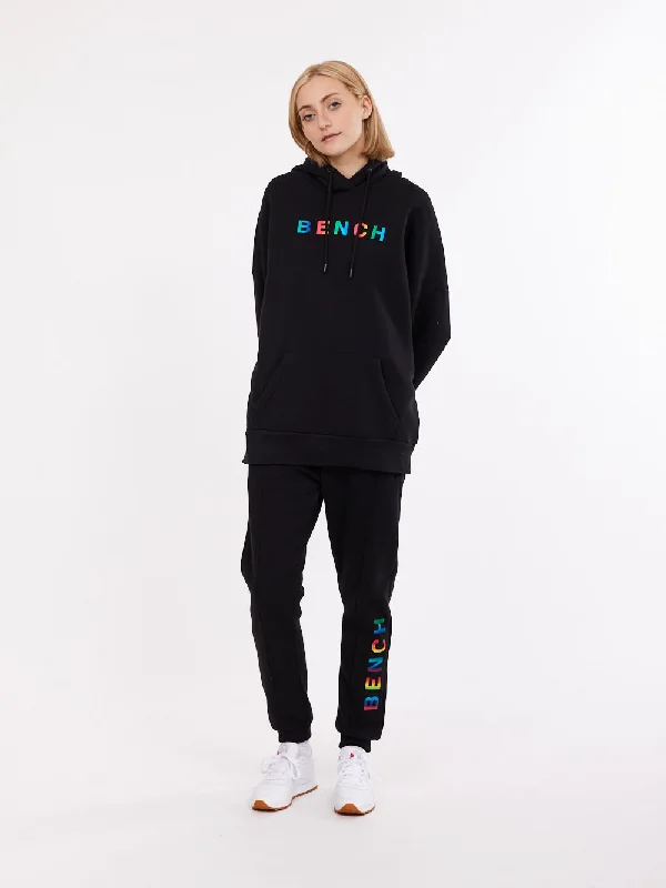 Loxley Rainbow Foil Oversize Hoodie Hoodie with Hem Lace Feminine Delicate