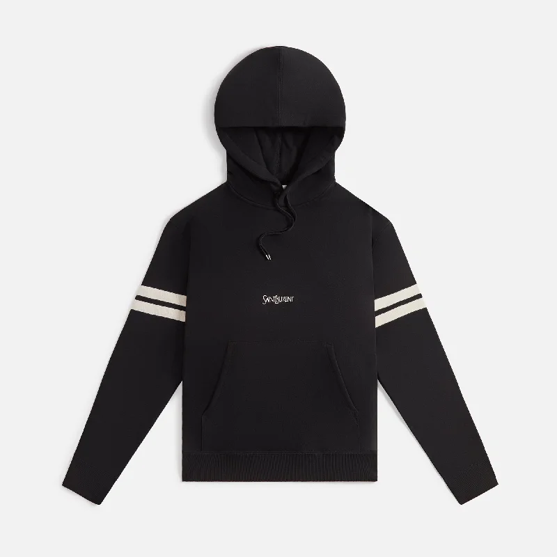 Saint Laurent Volume Class Hoodie - Black Hoodie with Relaxed Fit Easy Casual
