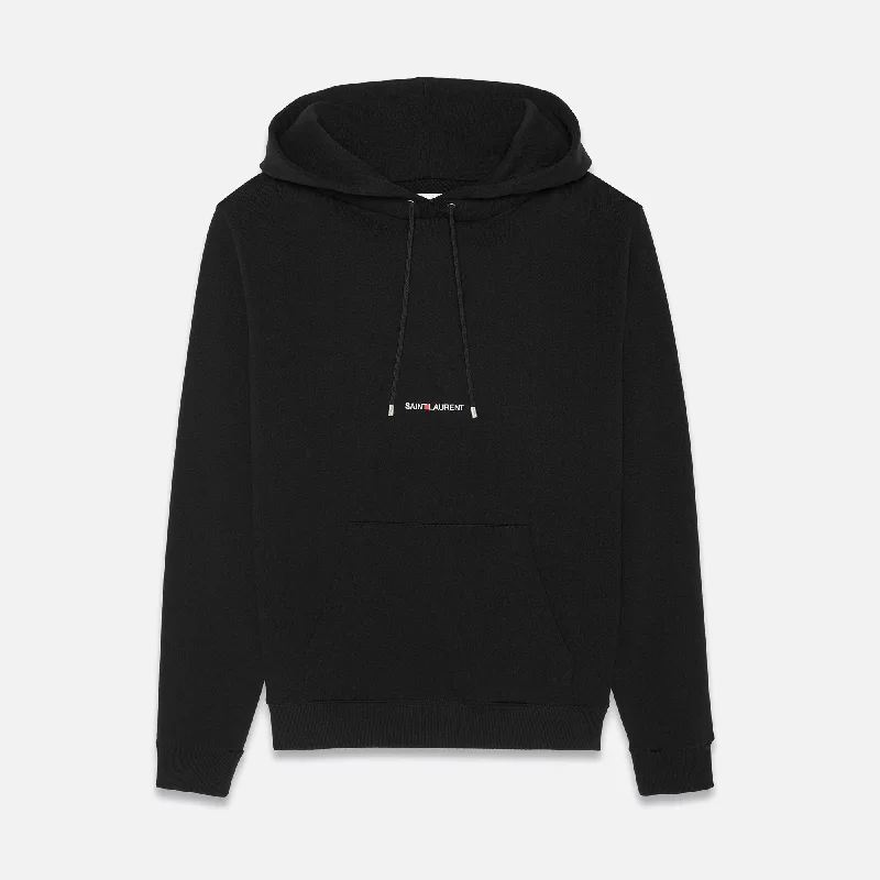 Saint Laurent Rive Gauche Hoodie - Black Hoodie with Oversized Fit Loose Comfortable Saint Laurent Rive Gauche Hoodie - Black Hoodie with Oversized Fit Loose Comfortable