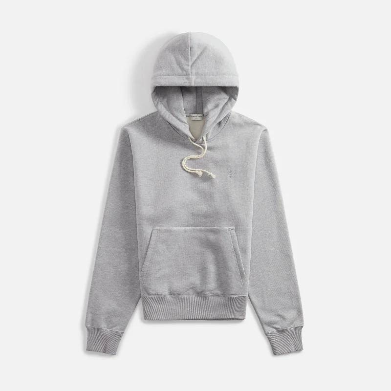 Saint Laurent Hoodie - Grey Hoodie with Slim Fit Tailored Modern