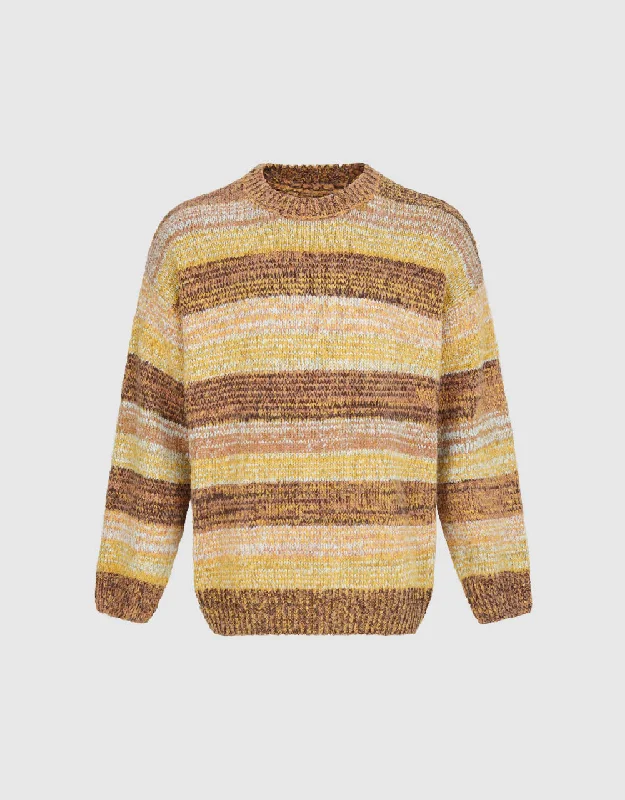 Striped Crew Neck Sweater Modern Contemporary Chic