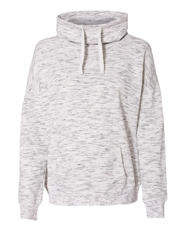 Women’s Mélange Fleece Cowl Neck Sweatshirt Hoodie with Sequins Glamorous Eye-catching Women’s Mélange Fleece Cowl Neck Sweatshirt Hoodie with Sequins Glamorous Eye-catching