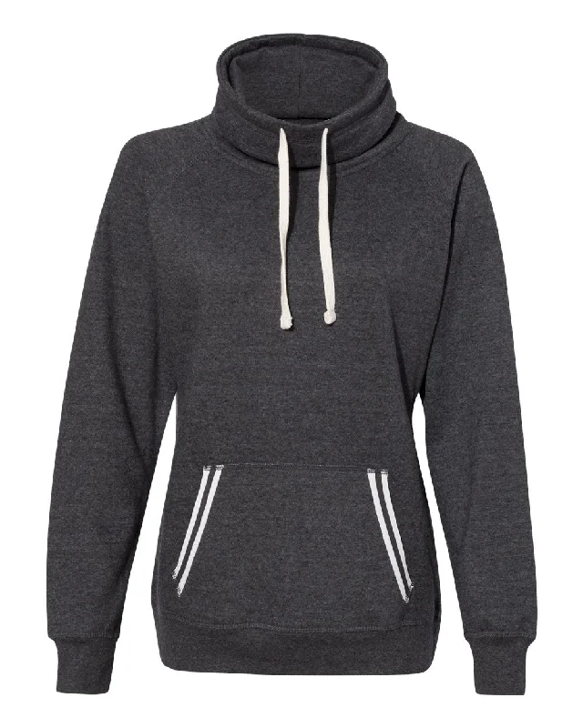 Women’s Relay Cowl Neck Sweatshirt Hoodie with Rolled Sleeves Casual Relaxed