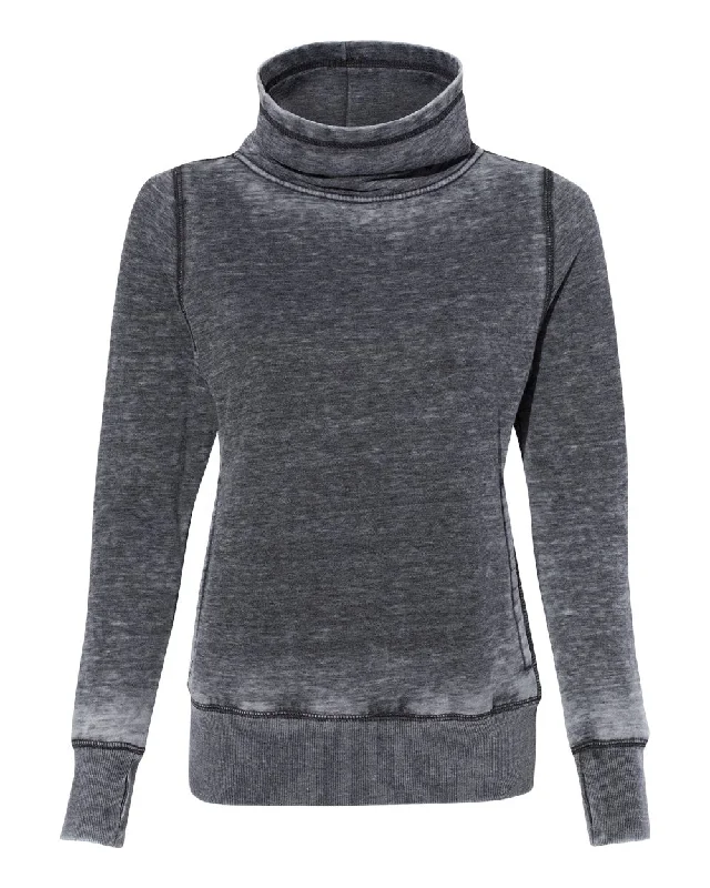 Women’s Zen Fleece Cowl Neck Sweatshirt Hoodie with Emblem Brand Identity
