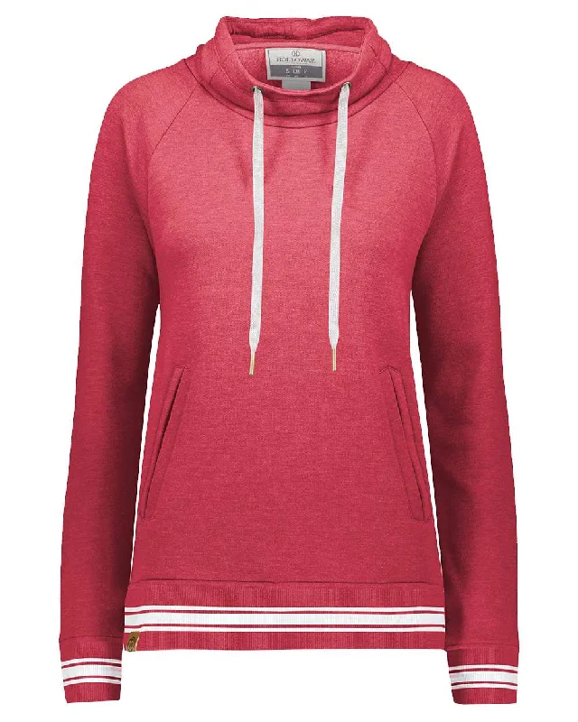 Women's All-American Fleece Funnel Neck Sweatshirt Hoodie with Bell Sleeves Flared Feminine Women's All-American Fleece Funnel Neck Sweatshirt Hoodie with Bell Sleeves Flared Feminine