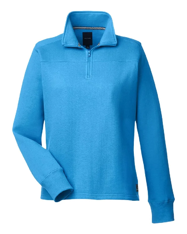 Women's Anchor Fleece Quarter-Zip Sweatshirt Hoodie with Gradient Ombre Colorful