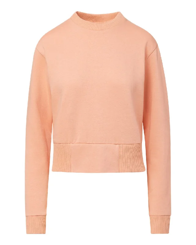 Women's Cloud Fleece Crop Crewneck Sweatshirt Hoodie with High Neck Warm Protective