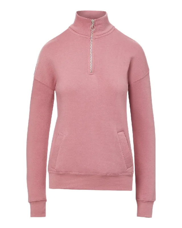 Women's Cloud Fleece Quarter-Zip Sweatshirt Hoodie with Relaxed Fit Easy Casual