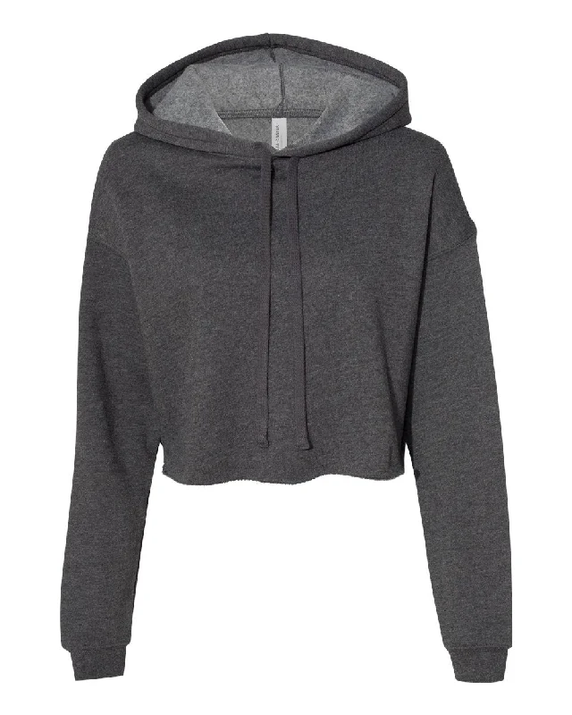 Women's Crop Fleece Hoodie Hoodie with Belted Waist Structured Tailored