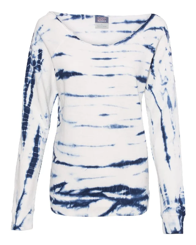 Women's French Terry Off-the-Shoulder Tie-Dyed Sweatshirt Hoodie with Velcro Closure Adjustable Secure Women's French Terry Off-the-Shoulder Tie-Dyed Sweatshirt Hoodie with Velcro Closure Adjustable Secure