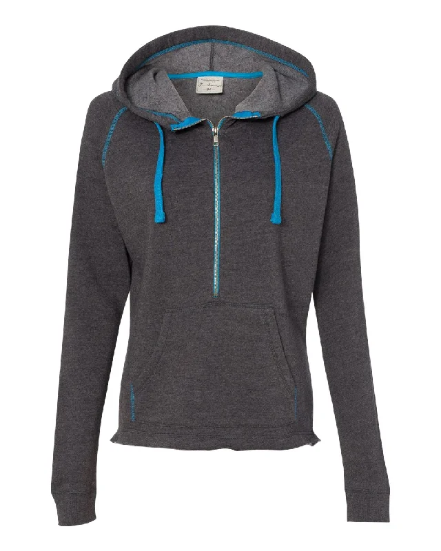 Women's Half-Zip Triblend Hooded Pullover Sweatshirt Hoodie with Oversized Fit Loose Comfortable Women's Half-Zip Triblend Hooded Pullover Sweatshirt Hoodie with Oversized Fit Loose Comfortable