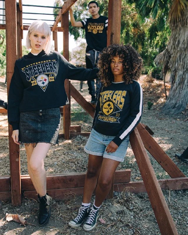 Womens Steelers Endzone Hoodie Hoodie with Rolled Sleeves Casual Relaxed