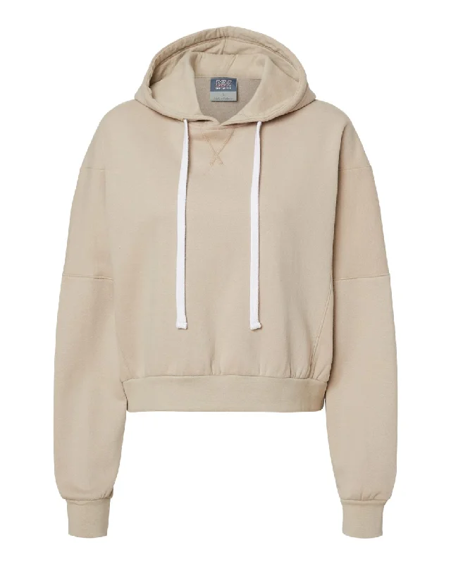 Women's Sueded Fleece Crop Hooded Sweatshirt Hoodie with Mesh Breathable Sporty