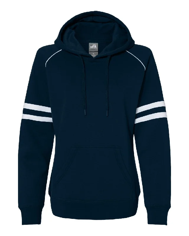 Women's Varsity Fleece Piped Hooded Sweatshirt Hoodie with Ribbed Neckline Snug Warm Women's Varsity Fleece Piped Hooded Sweatshirt Hoodie with Ribbed Neckline Snug Warm