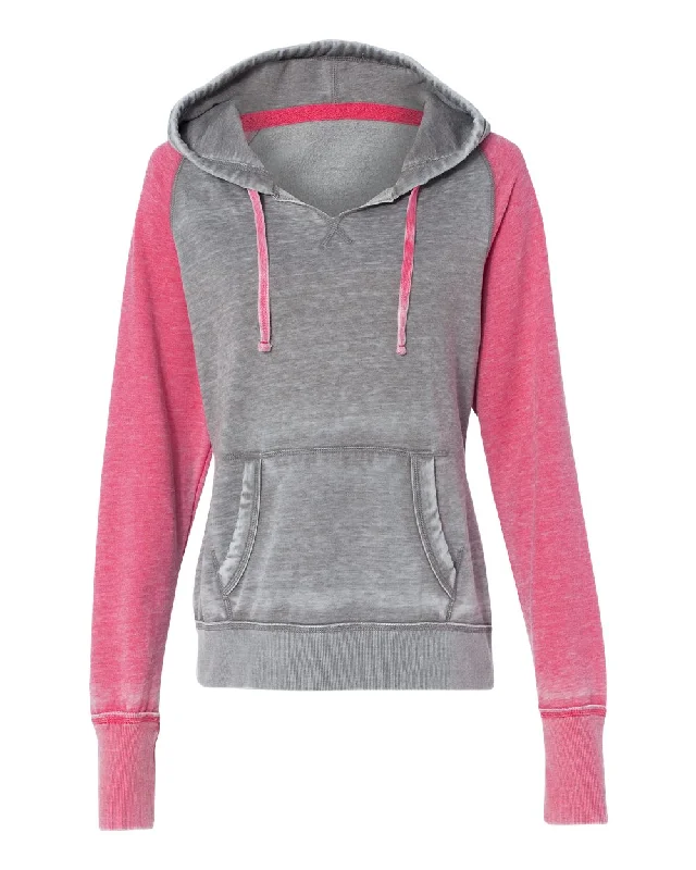 Women's Zen Fleece Raglan Hooded Sweatshirt Hoodie with V-Neck Classic Versatile