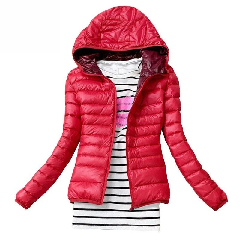 2019 Autumn Winter Women Basic Jacket Coat Female Slim Hooded Brand Cotton Coats Casual Black Jackets Knit Jacket Woven Jacket Fleece Jacket