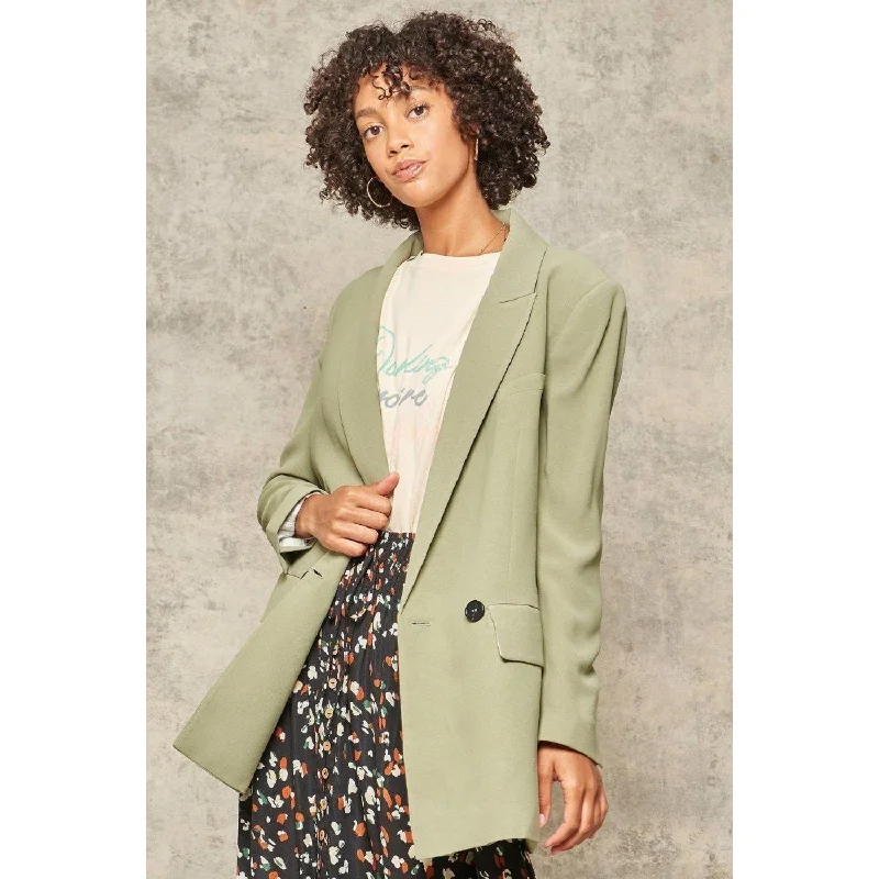 A Solid Woven Blazer Jacket Cotton Jacket Linen Jacket Terry Jacket