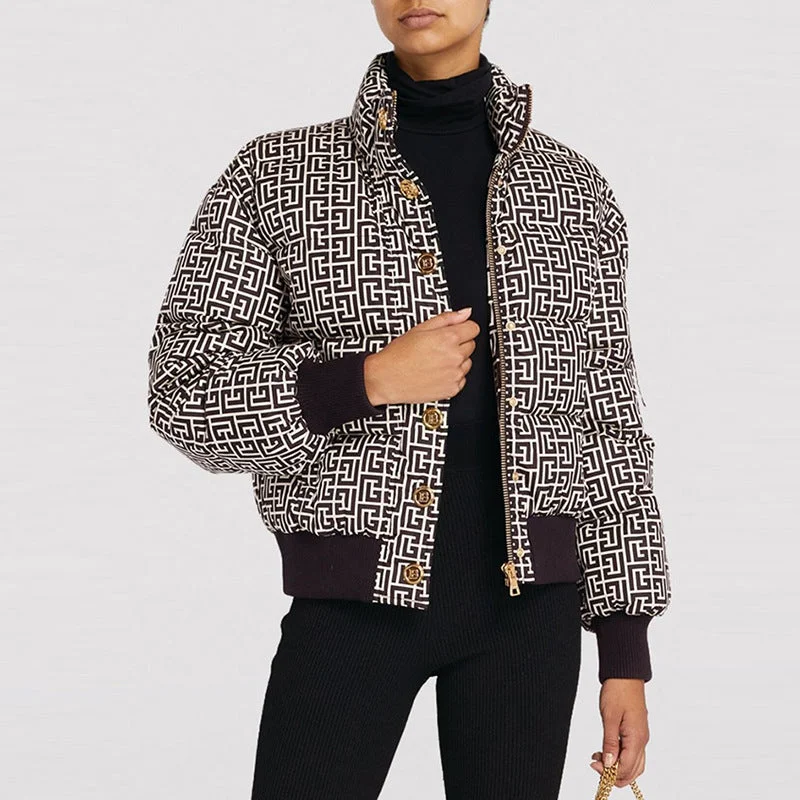 Bettergirl Fashion Winter Down Coat Maze Graphic Print Fluffy Women's Down Jacket Chenille Fabric Brocade Fabric Lace Fabric Bettergirl Fashion Winter Down Coat Maze Graphic Print Fluffy Women's Down Jacket Chenille Fabric Brocade Fabric Lace Fabric