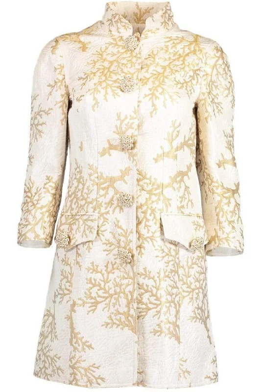 Brocade Coral Evening Jacket Wool Jacket Cashmere Jacket Tweed Jacket