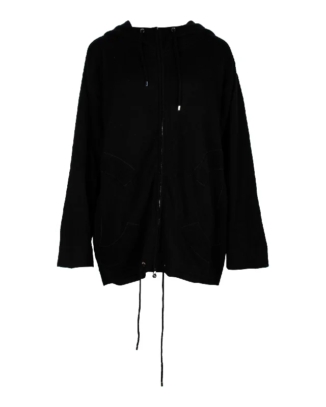 Chanel Zip Hooded CC Sweatshirt in Black Cotton Hoodie with Gradient Ombre Colorful