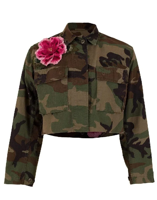 Cropped Embellished Military Jacket Denim Jacket Leather Jacket Suede Jacket