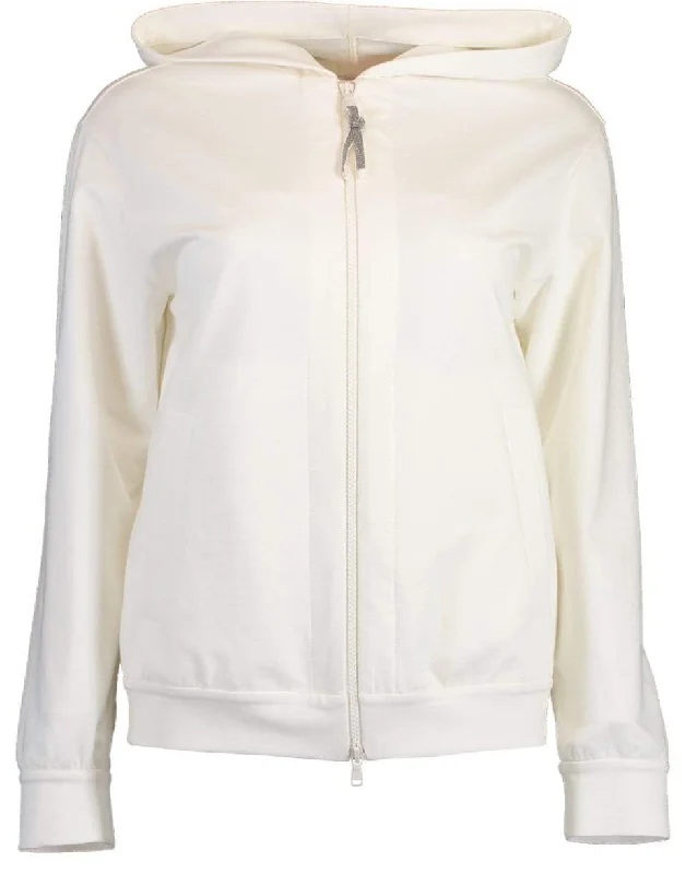 Felpa Light Stetch Hoodie Hoodie with Hem Embroidery Detailed Premium