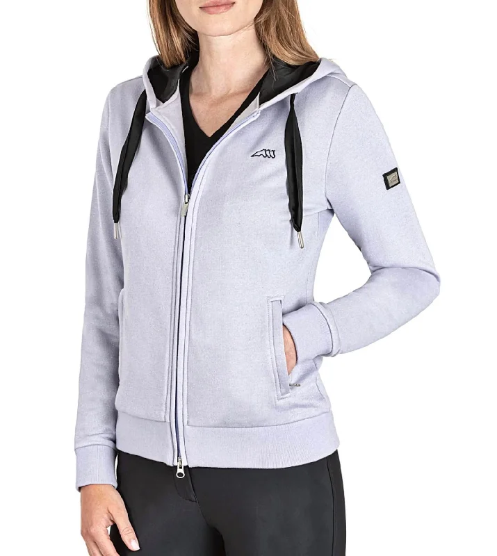 Goreg Ladies Zip Hoodie In Misty Lilac Hoodie with Drawstring Waist Adjustable Fitted Goreg Ladies Zip Hoodie In Misty Lilac Hoodie with Drawstring Waist Adjustable Fitted
