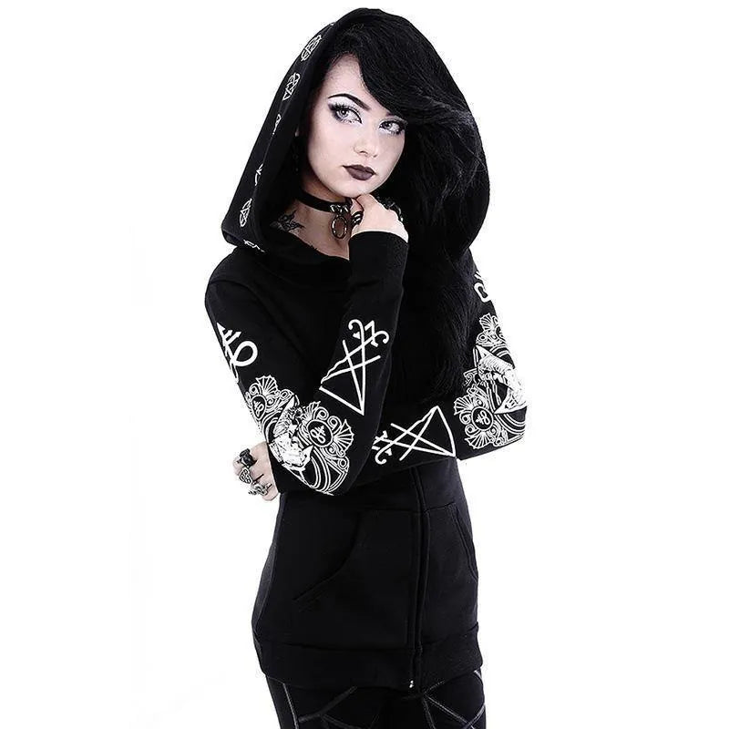 Gothic Pentagram Rune and Goat Print Jacket: Long Sleeve Up To 5XL Witchcraft Hoodie Jersey Jacket Tulle Jacket Batik Jacket Gothic Pentagram Rune and Goat Print Jacket: Long Sleeve Up To 5XL Witchcraft Hoodie Jersey Jacket Tulle Jacket Batik Jacket