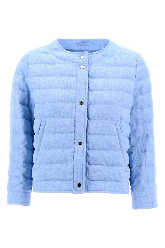 Piumino Jacket Notch Collar Peter Pan Collar Cowl Neck