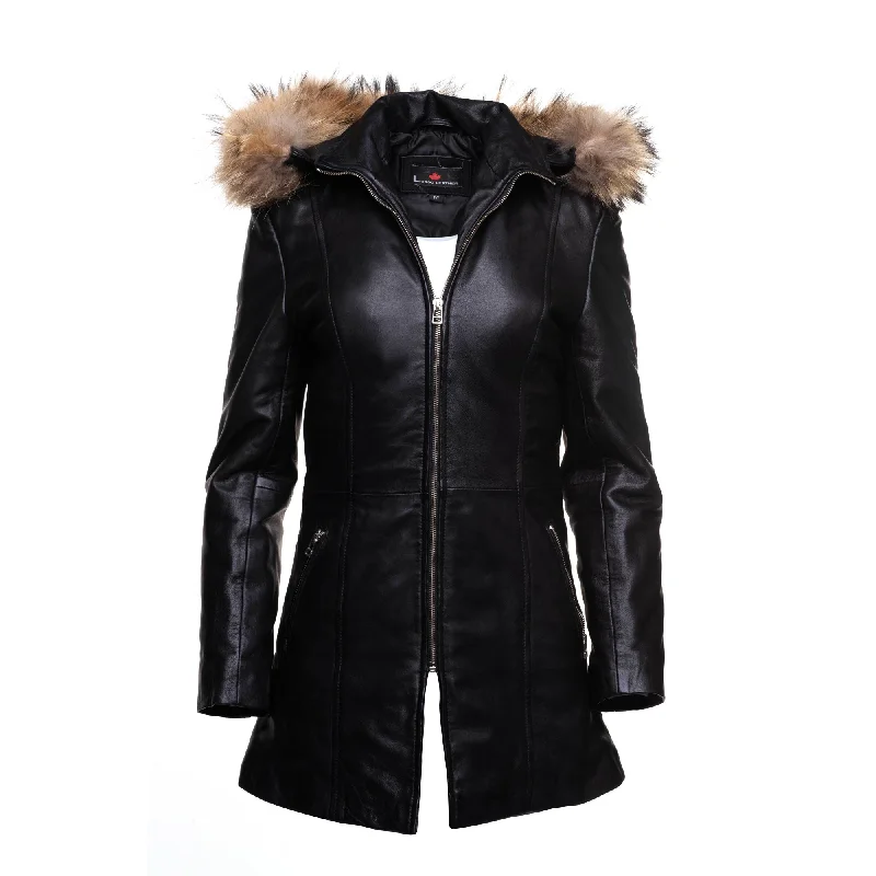 Jazmyn's long Winter coat with real fox fur hoodie Hoodie with High-Low Hem Asymmetrical Trendy Jazmyn's long Winter coat with real fox fur hoodie Hoodie with High-Low Hem Asymmetrical Trendy