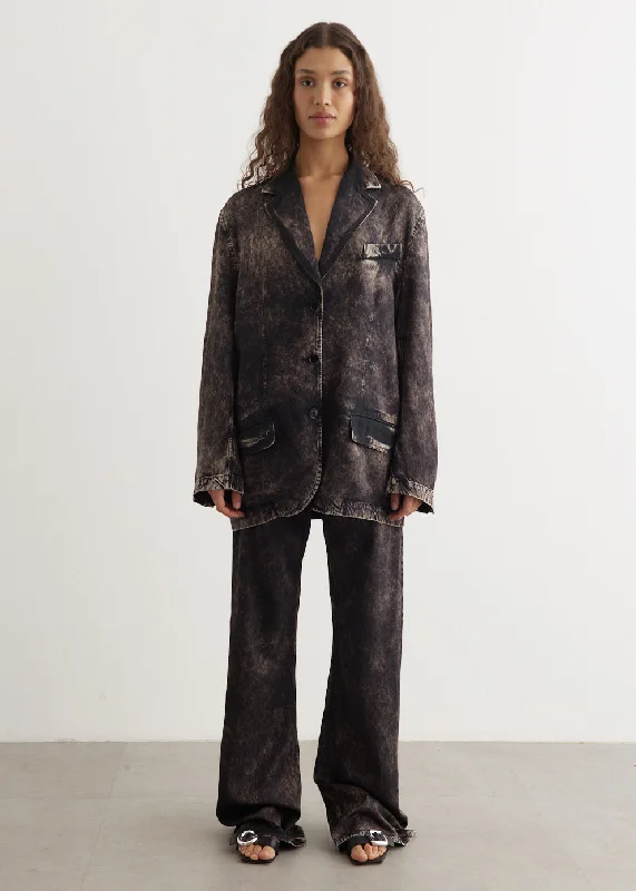 Juylia Twill Fluid Suiting Jacket Belted Jacket Elasticated Jacket Padded Jacket