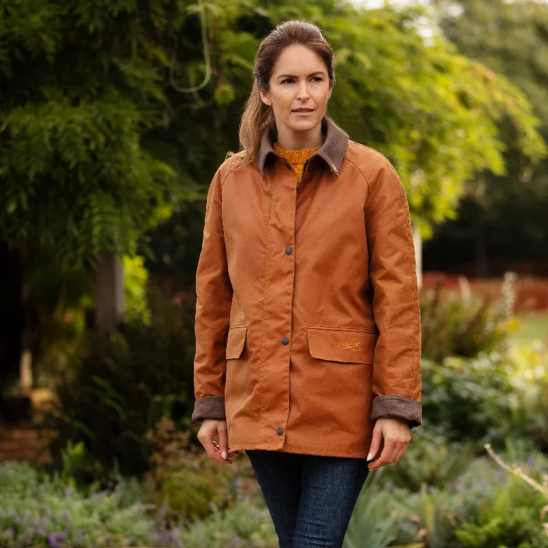 Ladies Bold Landowner Wax Walking Jacket - Mustard Fitted Jacket Loose Jacket Oversized Jacket