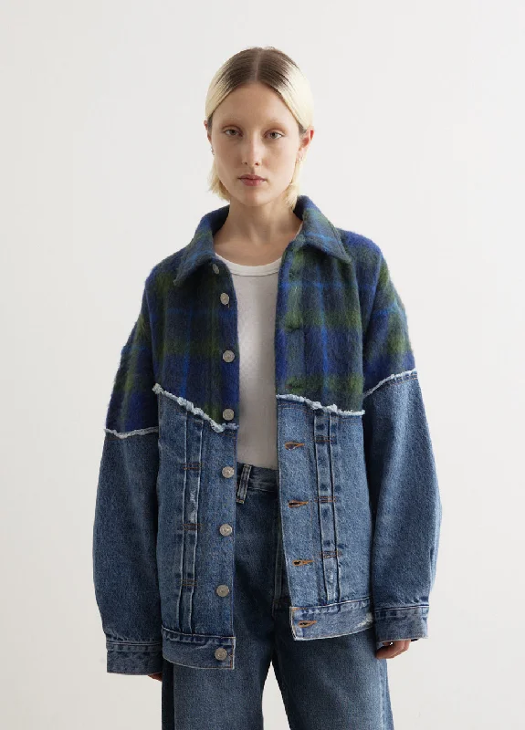 x Levi's Spliced Trucker Jacket Tailored Jacket Straight Jacket A-Line Jacket