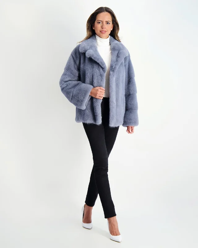 Mink Jacket Front Pockets Side Pockets Patch Pockets